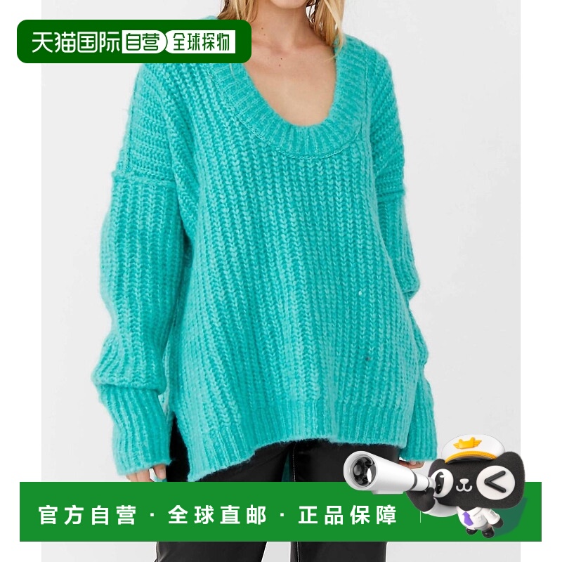 自营free peopleBlue Bell V-Neck Sweater In Teal - teal 美国