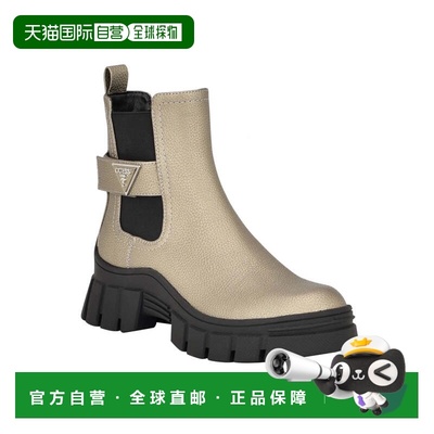 自营Guess Hensly Boots Women's Pewter Faux Leather Platform