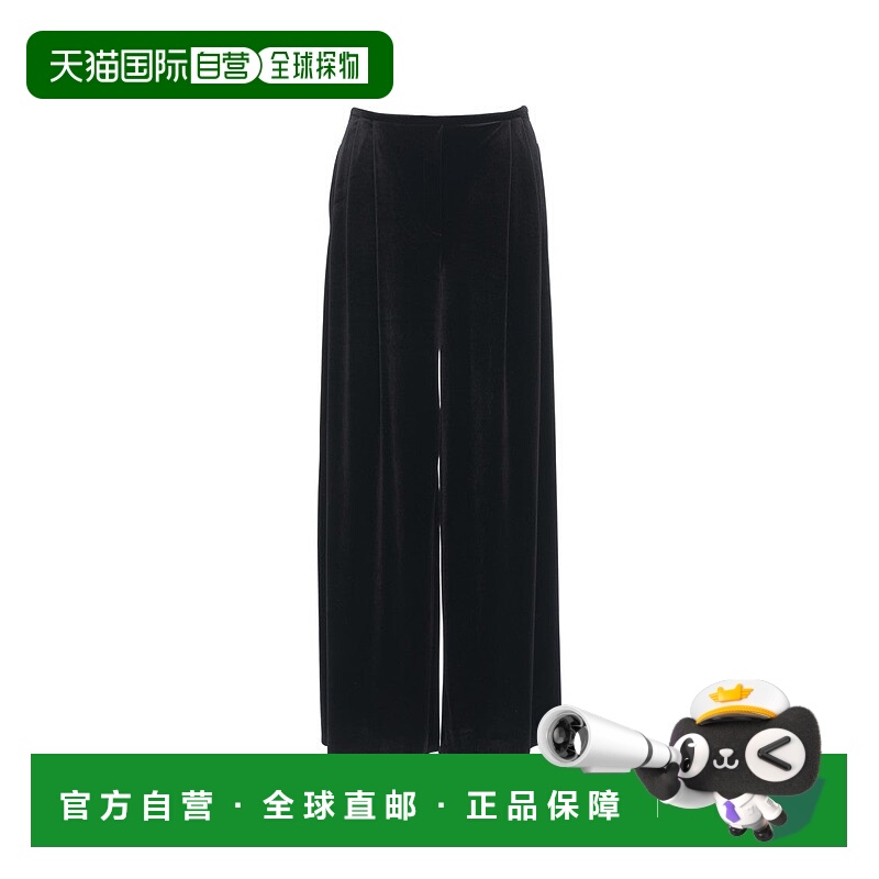 自营norma kamaliWide-Leg Velvet Trousers With Elastic Waistb