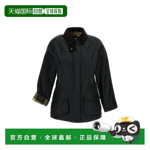 自营barbour绿色Beadnell蜡棉夹克-绿色 美国奥莱直发
