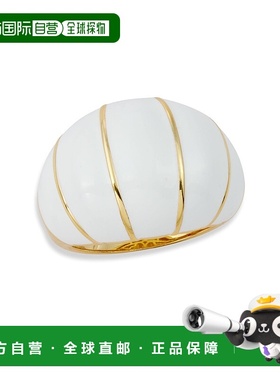 自营 savvy cie jewels18K GOLD PLATED WHITE ENAMEL RING - yel