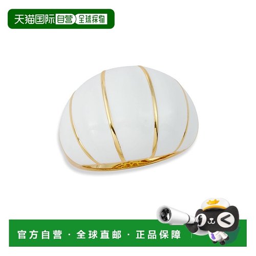 自营 savvy cie jewels18K GOLD PLATED WHITE ENAMEL RING - yel