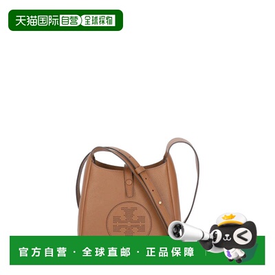 自营tory burch棕色结构化可调节肩带皮革肩包-棕色 美国奥莱直发