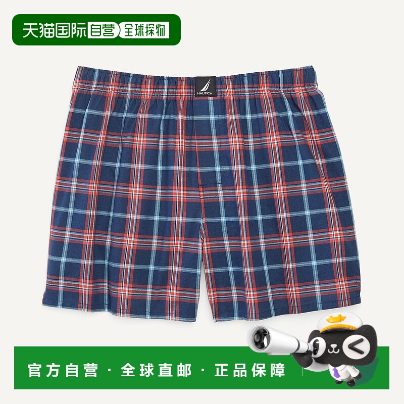 自营Nautica Mens Plaid Woven Boxer - peacoat 美国奥莱直发