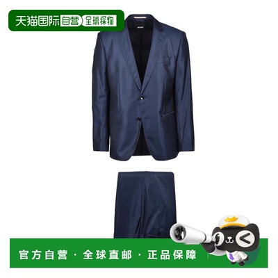 自营bossSlim Fit Suit - Blue - black 美国奥莱直发西装