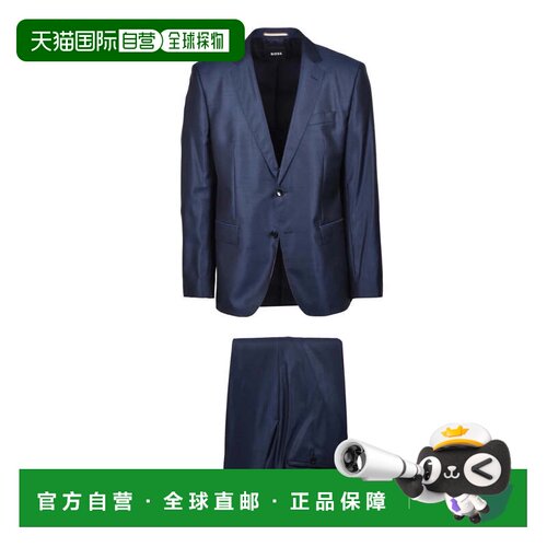 自营bossSlim Fit Suit - Blue - black 美国奥莱直发西装