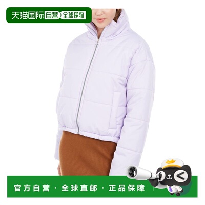 自营Celebrity Pink Juniors' Cropped Puffer Coat Purple Size