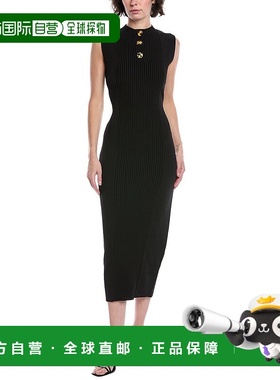 自营 Lela Rose Midi毛衣-黑色 美国奥莱直发连衣裙
