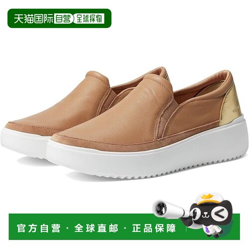 自营Vionic Kearny I8680L1200运动鞋女式10棕色皮革厚底鞋KHD147