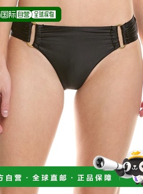 自营PQ Swim Detail Fanned Bikini Bottom - black 美国奥莱直发