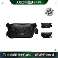 Coach/蔻驰 Elias 男士帆布腰包胸包单肩包 黑色CJ507 【美国奥莱