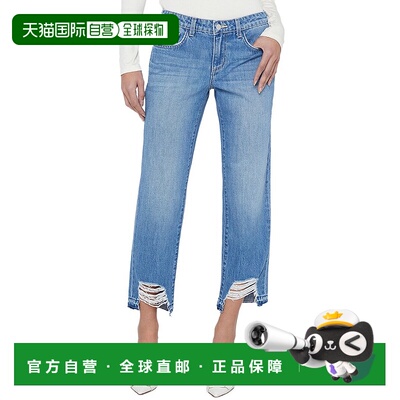 自营L'AGENCE Blaine低腰露脐派克直筒牛仔裤-蓝色 美国奥莱直发
