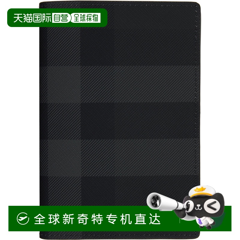 1h可退 香港直邮潮奢 Burberry 巴宝莉 男士 黑色格纹护照套 8073