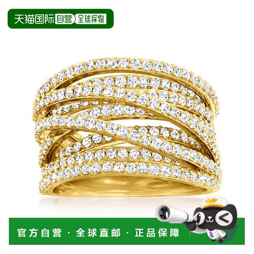自营Ross-Simons Diamond Highway Ring in 18kt Gold Over Sterl