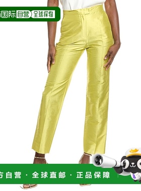 自营 Max Mara Studio瓦朗加丝绸长裤-绿色 美国奥莱直发直筒裤