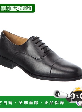 自营Hugo Boss Colby皮革乐福鞋-黑色 德比鞋男鞋美国奥莱直发