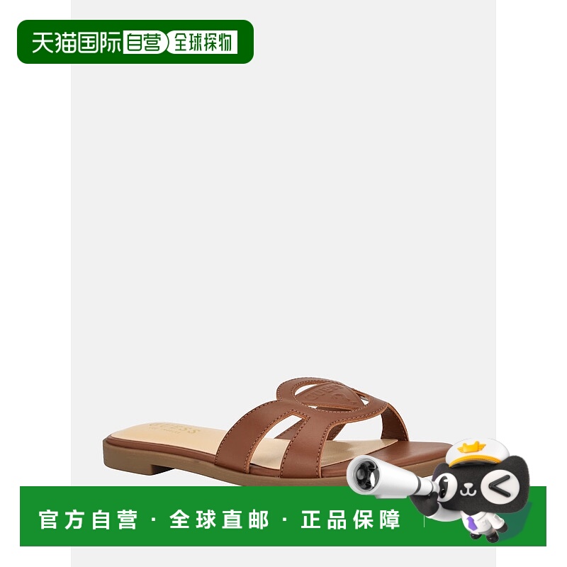 自营Mazzie Cutout GUESS Slide Sandals - medium brown 美国奥