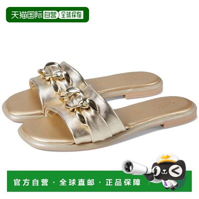 自营Women's Seychelles Tulum Sandals Light Gold Metallic Lea