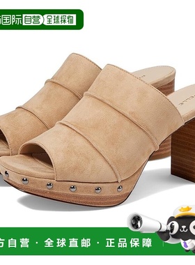 自营 Pelle Moda Amery棕色翻毛皮圆头块跟拖鞋JOBB185-棕色 美国