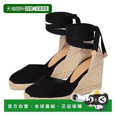 自营Women's Castaner Carina Sandal Black Wedge Heel Espadril
