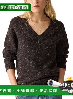 自营Faherty Driftwood多尼戈尔羊毛混纺毛衣-黑莓 美国奥莱直发