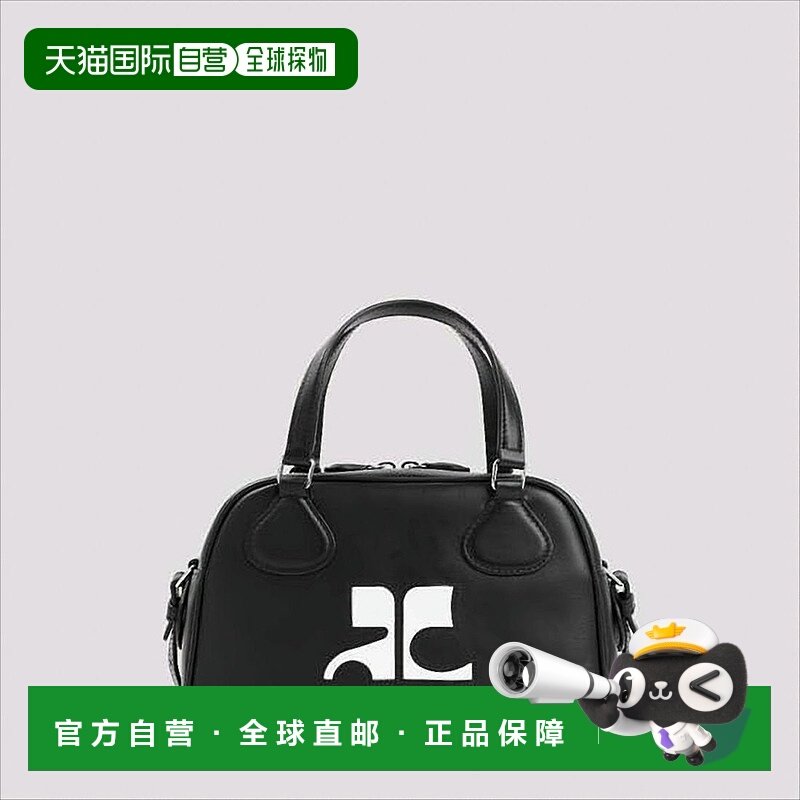 自营courregesStructured Calf Leather Shoulder Bag With Logo