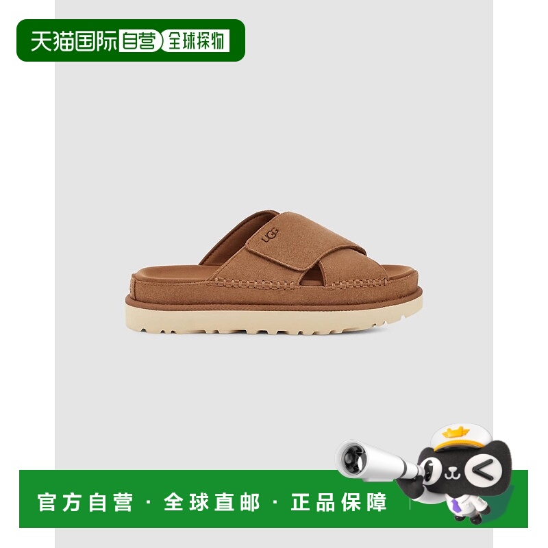 自营uggWomen's Goldenstar Cross Slide In Chestnut - chestnut