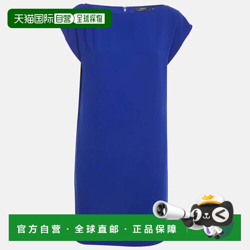 自营Polo Ralph Lauren Blue Crepe Shift Dress - blue 美国奥莱
