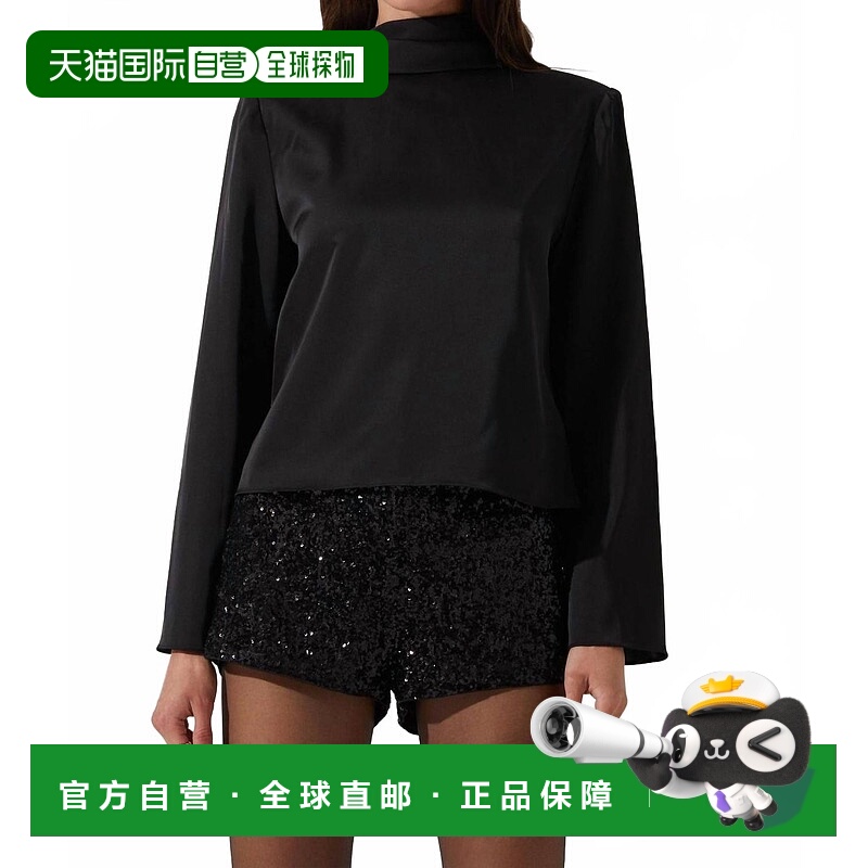 自营astr the labelBethwyn Satin Cowl Back Top In Black - bla