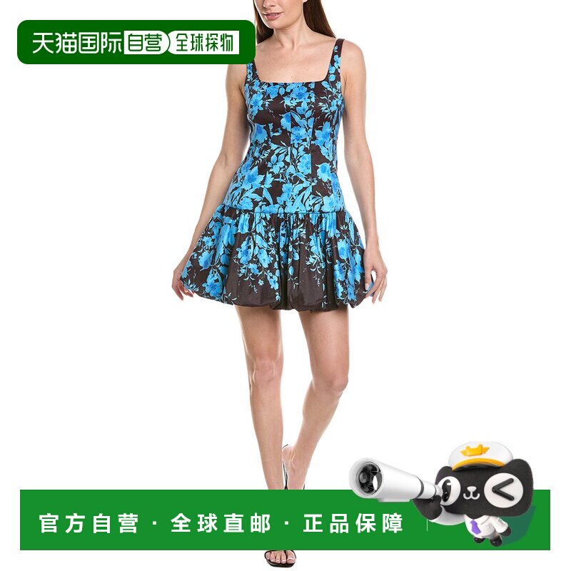 自营Milly Wylma花朵秋季迷你连衣裙-黑色 美国直发奥莱吊带