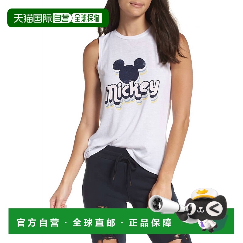 自营 david lerner米奇高低肌肉背心白色 - 白色 美国奥莱直发