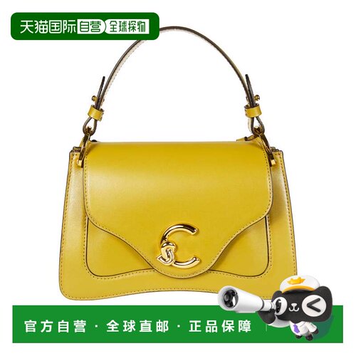 自营coccinelleC-me小牛金属Logo手提包-金色 美国奥莱直发
