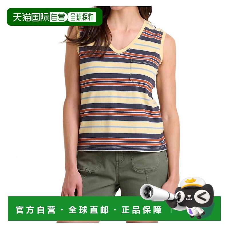 自营toad&coGrom V-Neck Tank Top In Straw Stripe - straw stri