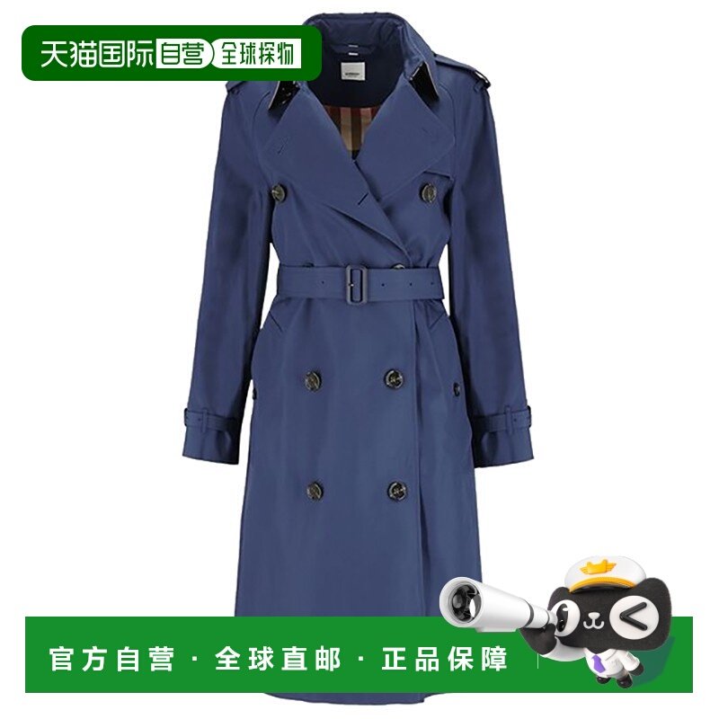 自营BURBERRY博柏利女士海军蓝棉双排扣腰间系带翻领大衣正品,女装/女士精品,毛呢外套,淘宝优惠券,粉丝福利购,淘宝优惠卷