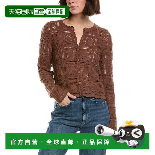 自营frame denim框架钩针编织开衫-棕色 美国奥莱直发