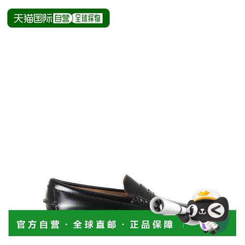 自营sebago黑色和po lt全谷物皮革moccasin loafers-黑色 美国奥