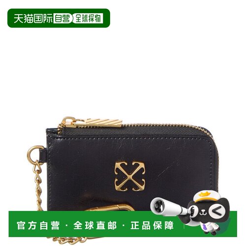 自营Off-White Small Leather Coin Purse - black 美国奥莱直发