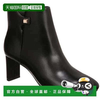 自营Alfani Paam Boots Women's Black Leather Almond Toe Ankle