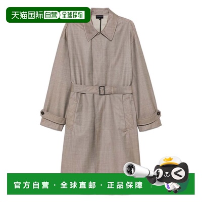 自营Emporio Armani Virgin-Wool Belted Trench Coat - beige fa