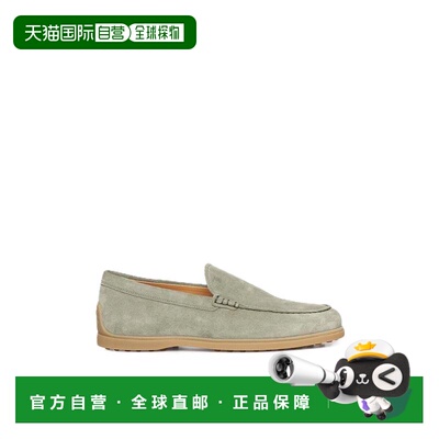 自营tod's柔和的Sage绿灰色麂皮乐福 美国奥莱直发乐福鞋一脚蹬