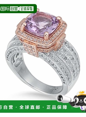 自营 Suzy Levian 纯银靠垫紫色紫水晶 5.05 cttw 戒指 - 紫色 美