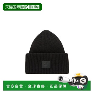 1h可退 香港直邮Acne Studios 笑脸徽标贴片针织帽子 D40009