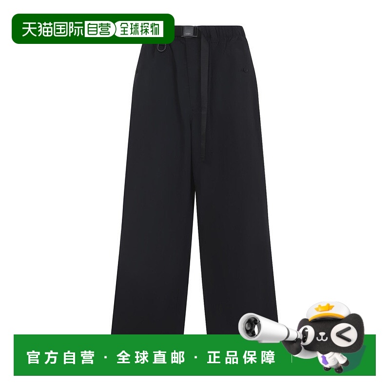 自营y-3Wide-Leg Black Nylon Trousers With Adjustable Cuffs A