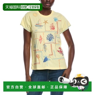 自营Johnny Was Boxy Square Sleeve T-Shirt - yellow 美国奥莱