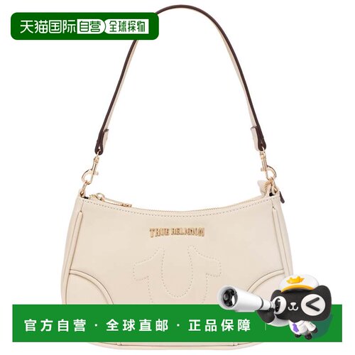 自营True Religion Trapunto Logo Shoulder Bag - cream 美国奥