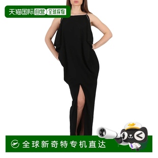 美国奥 自营 Burberry黑色水晶和链子细节弹力针织无袖 礼服 黑色