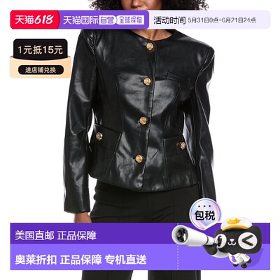 自营Beulah Vegan Leather Jacket - black 美国奥莱直发外套皮衣