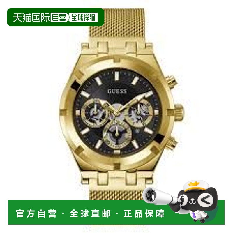 自营Guess Stainless Steel Dress Men's Watch - gold 美国奥莱