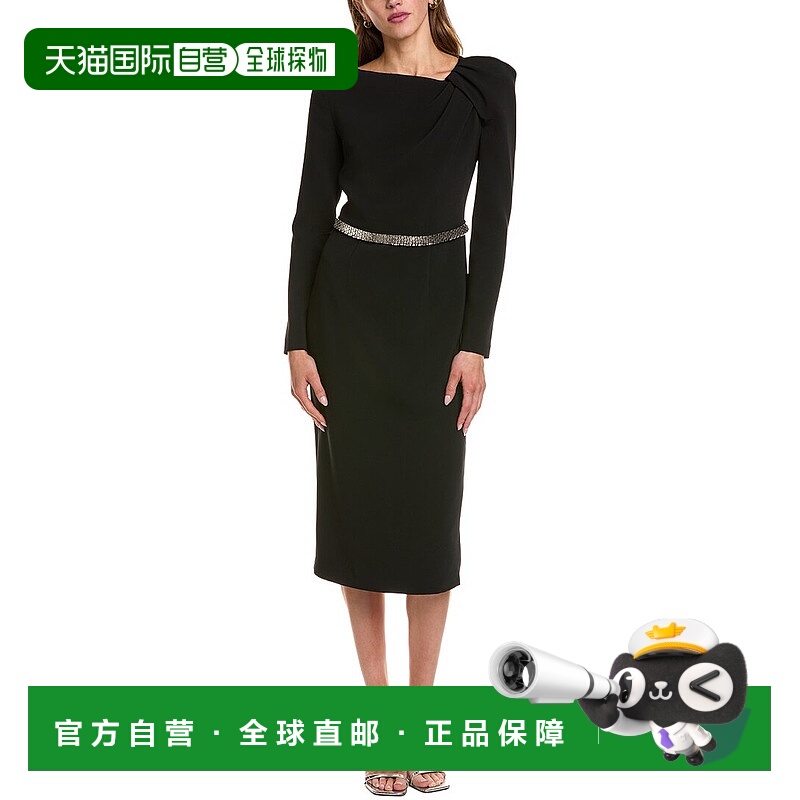自营Carla Ruiz Chain Waist Midi Dress - black 美国奥莱直发