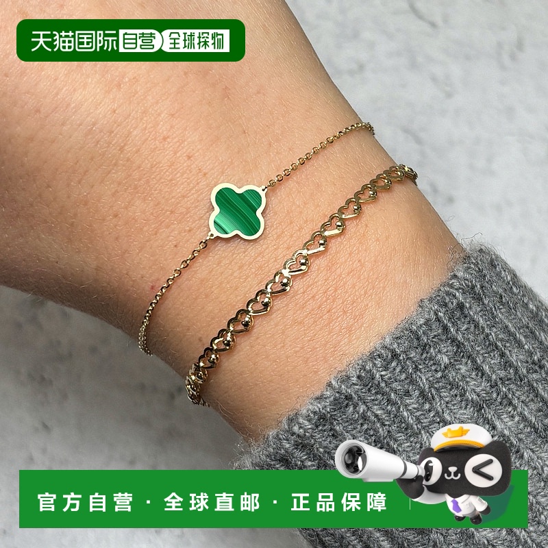自营 the loverySmall Malachite Single Clover Bracelet - mala